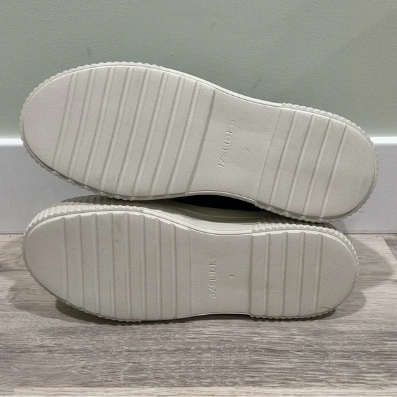 NIB J/SLIDES NYC West Black Leather Sneaker Shoes White Platform Soles Size 9M - Picture 6 of 12